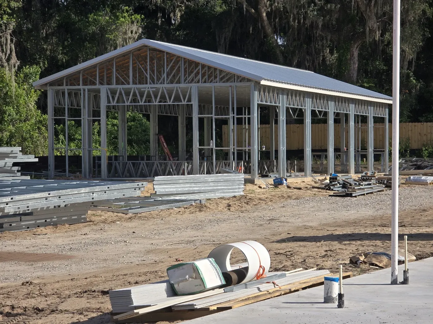 Darien GA community storage building under construction